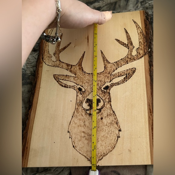 Wood Burnt Buck Deer - Picture 3 of 4